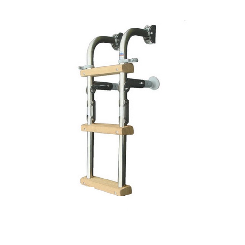 Σκάλα Inox 3 Σκαλιά Ξύλινα W23 x L56cm