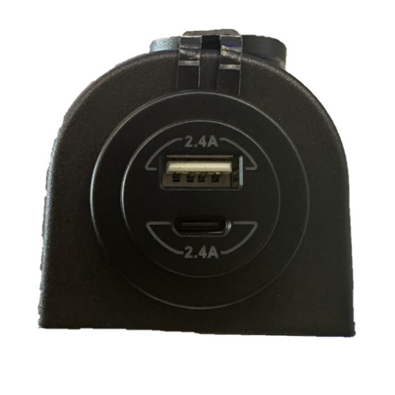 Πρίζα Επικαθήμενη Με Usb + USB-c 2.4A + 2.4A