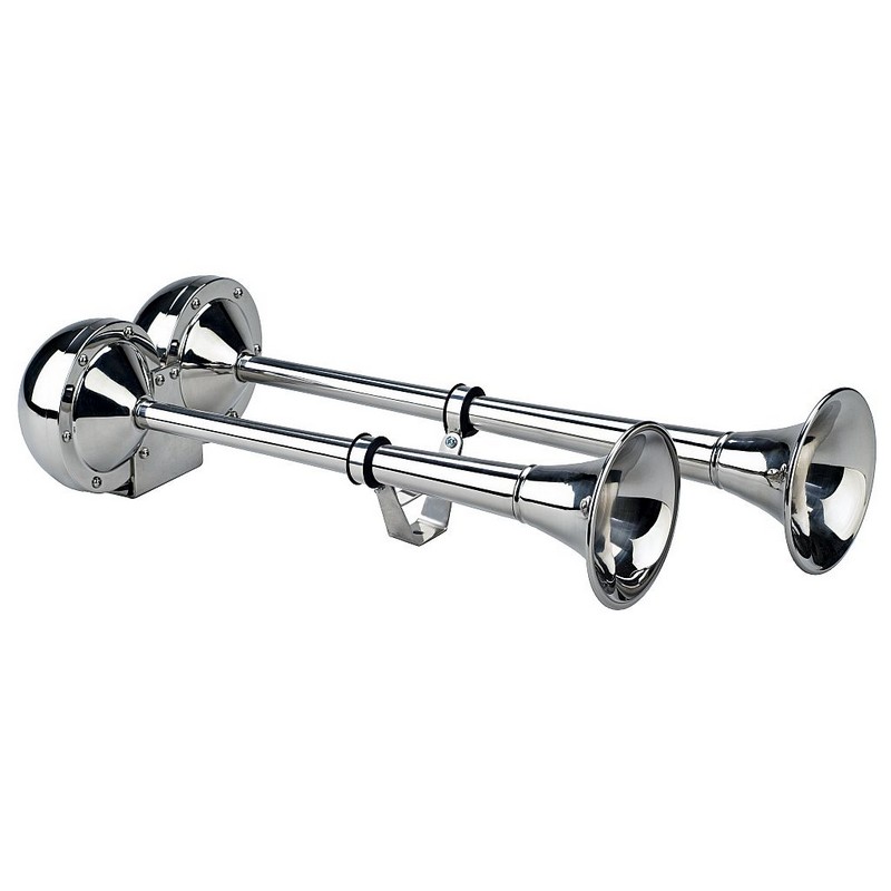 Κόρνα Διπλή Inox 12V 