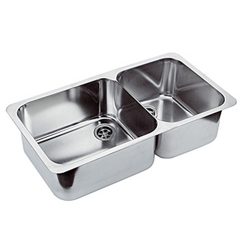 Νεροχύτης Inox Ιταλίας Διπλός L60 x W32 x H15cm