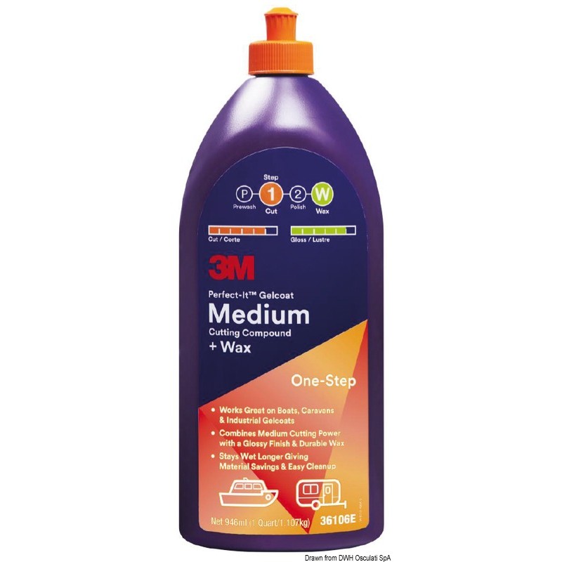 Αλοιφή 3M Medium Cut Gelcoat + Wax 36106E 946ml