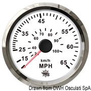Μιλιόμετρο 85mm 0-55mph Λευκό Inox Osculati