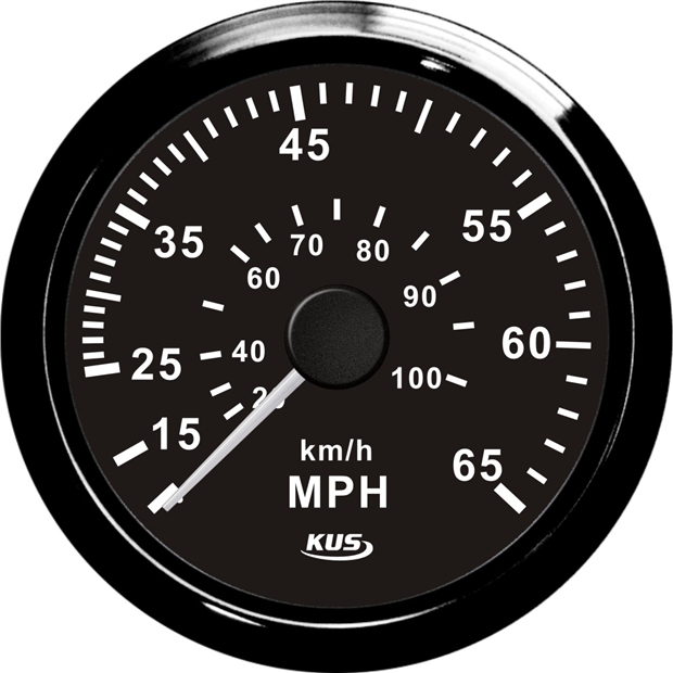 Μιλιόμετρο 85mm 0-55mph Mαύρο Inox Osculati