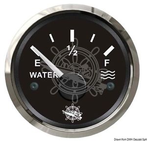 Όργανο Μέτρησης Νερού 52mm Μαύρο Inox Osculati