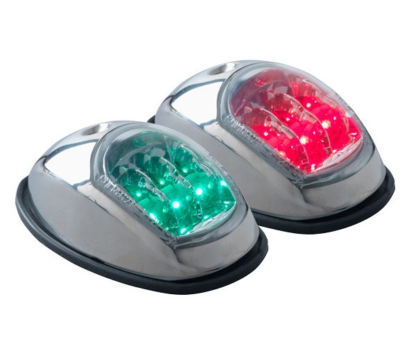 Φανός Πλευρικός Πράσινο - Κόκκινο Led Inox  Για Σκάφη Εως 12m 