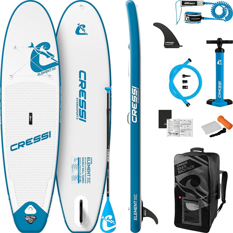 Cressi Unisex Element Isup Set 10.2 Φουσκωτό Σκληρό και Άκαμπτο Λευκό/Μπλέ Ένα μέγεθος