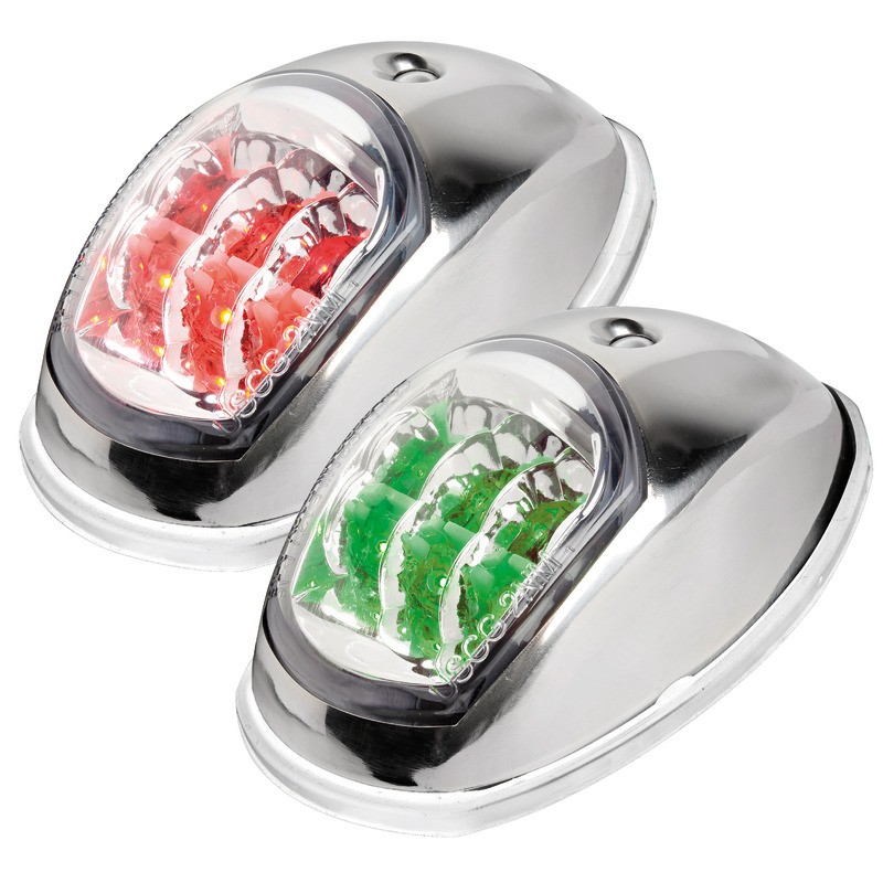 Φανός Πλευρικός Πράσινο - Κόκκινο Led Osculati Inox Για Σκάφη Εως 12m