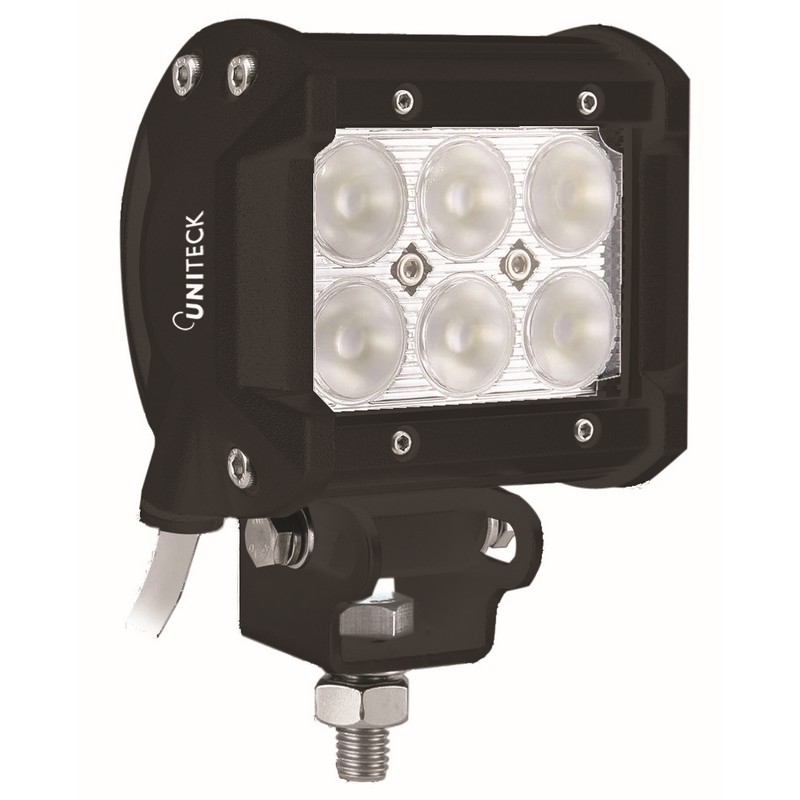 ΠΡΟΒΟΛΕΑΣ LED ΜΑΥΡΟΣ ΜΕ ΒΑΣΗ 18W 12/24V UNITECK LED LIGHT 1260 LUMENS