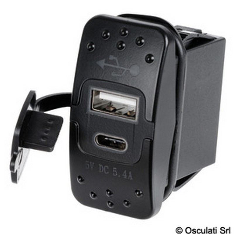 ΔΙΠΛΟ USB + USB -C (2 X2.4A) ΓΙΑ ΘΗΚΗ CARLING OSCULATI