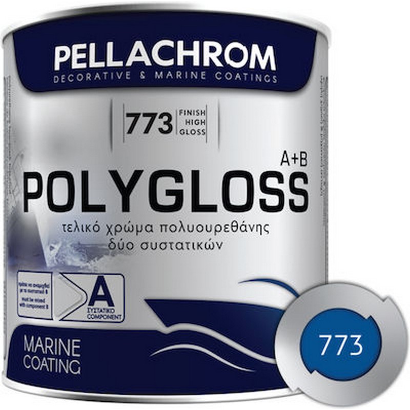 ΧΡΩΜΑ ΠΟΛΥΟΥΡΕΘΑΝΗΣ ΔΥΟ ΣΥΣΤΑΤΙΚΩΝ PELLACHROM POLYGLOSS 773 BLUE A+B 750ml