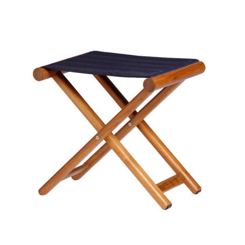 MARINE BUSINESS STOOL TEAK KANVAS BLUE