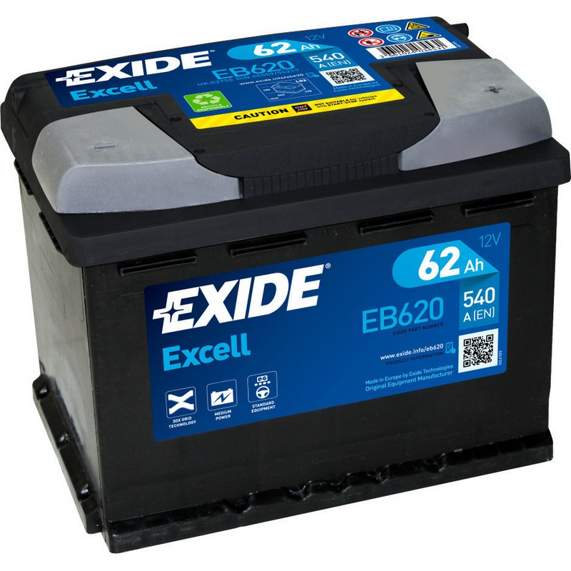 Μπαταρία σκάφους-marine EXIDE EXCELL 12V 62AH EB620