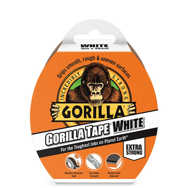 Πανίσχυρη Υφασμάτινη Αδιάβροχη Ταινία Gorilla Λευκή 10m x 48mm
