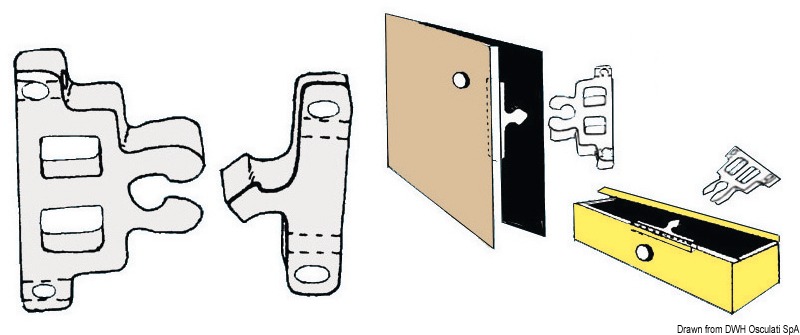 Κουμπωτός σύνδεσμος Ντουλαπιού OSCULATI Nylon Snap Latch