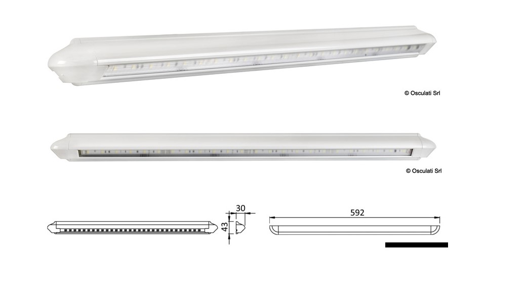 Πλαφονιέρα Λευκή Labcraft Led 592x43x30mm 12V
